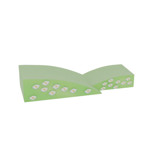 Stylized Rolling Hills with Flowers