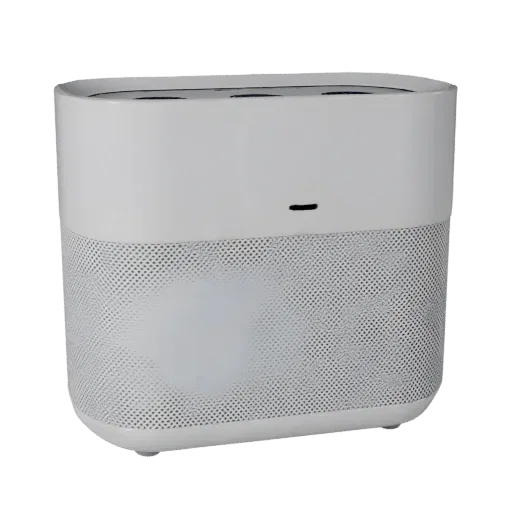 Minimal Smart Speaker Modular 3D model, isometric modular kit view, showing white plastic, compact device geometry.