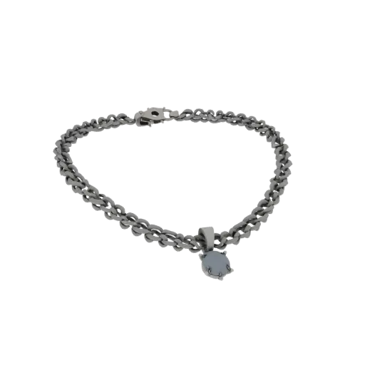 Chain Style Necklace scene ready 3D model, close-up hero shot, showing necklace silhouette and surface contrast.