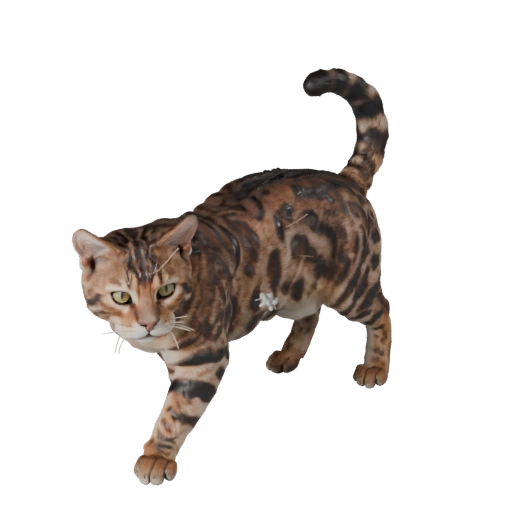 Modelo 3D Gato Bengala para Unity - Asset Pronto para Jogo, FBX | Livre de Royalties