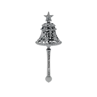Modèle 3D de clochette de Noël ajourée avec étoile, décorée de motifs givrés et de flocons de neige