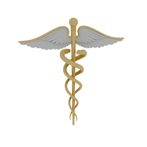 Caduceus Medical Symbol 3D Model