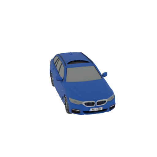 Blue Station Wagon 3D Model