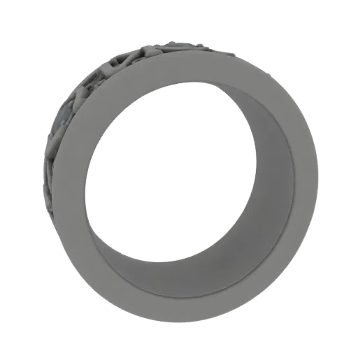 Solitaire Cocktail Ring render detail 3D model, front view studio render, highlighting ring form and finish detail.