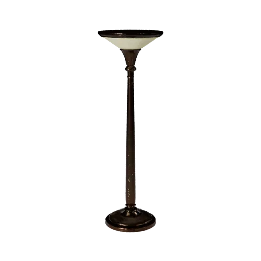 Art Deco Floor Lamp 3D model, living room, three-quarter front view, Unity viewport, metal detail.