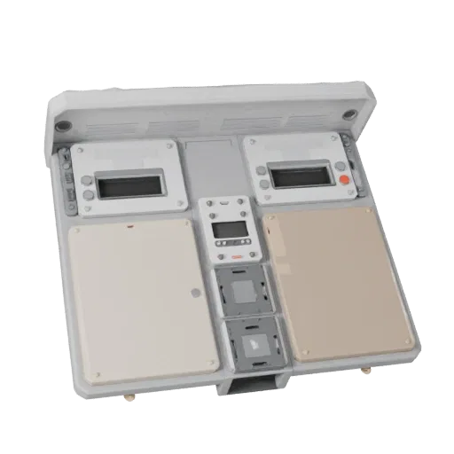 Field Injection Practice Pad Low Poly 3D model, game viewport three-quarter view, showing neutral plastics, form detail.