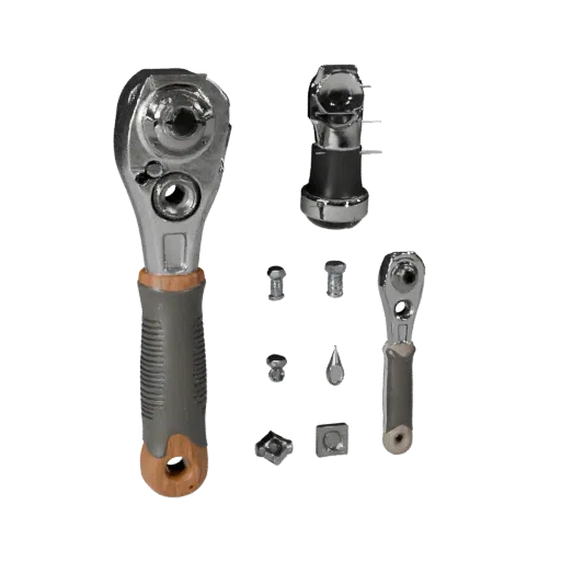 Insulated Torque Wrench Product Viz 3D model, three-quarter studio product render, showing painted metal, form detail.