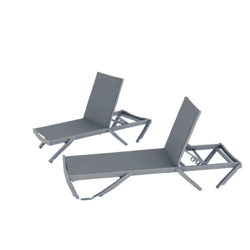 Modern Gray Chaise Lounge Set