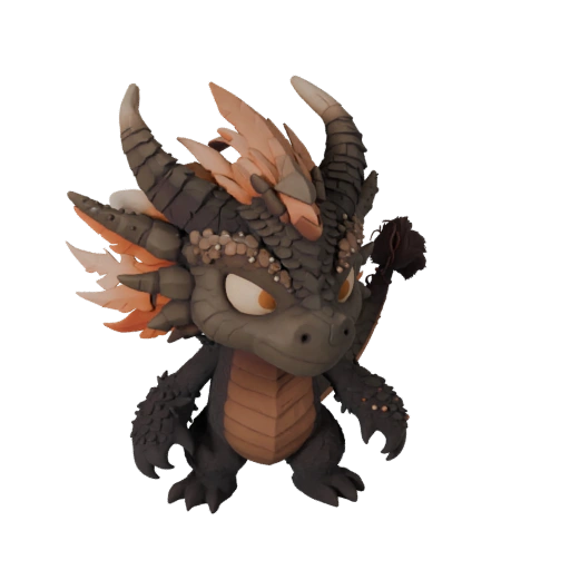 Dragon de Forêt Dessin Animé Modèle 3D - Actif Stylisé pour Animation