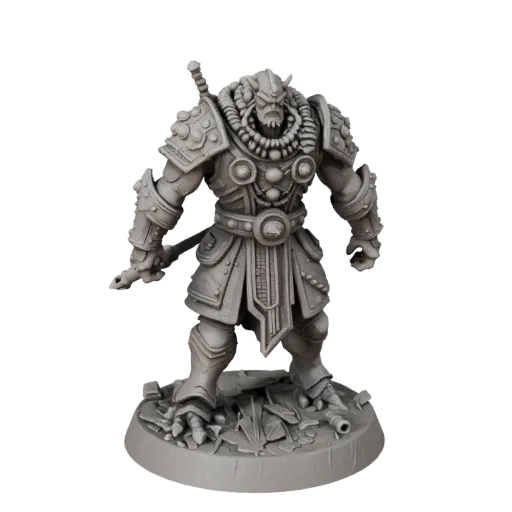 Monster Beast Miniature collectible 3D model preview showing silhouette, studio close-up view, pose and resin detail