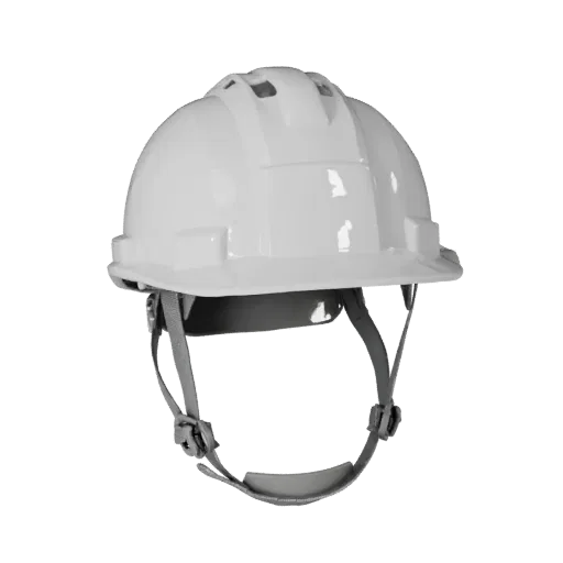 Emergency Hard Hat 3D model, side profile view, technical viewport render, showing plastic shells, form detail.