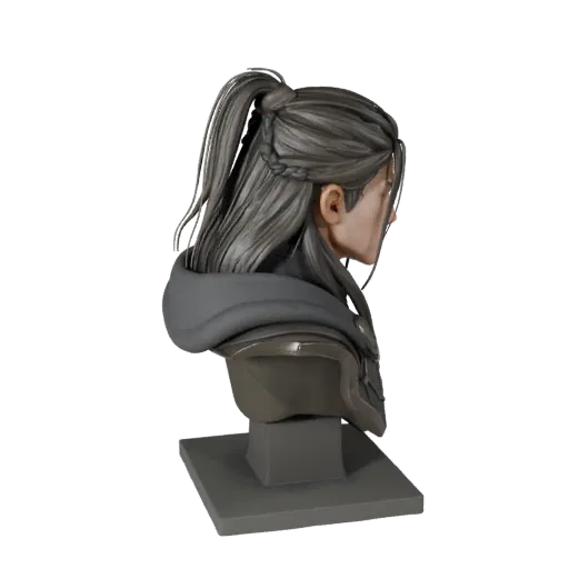 Fantasy Creature Bust realistic 3D model preview showing facial planes, three-quarter view, silhouette and sculpt detail