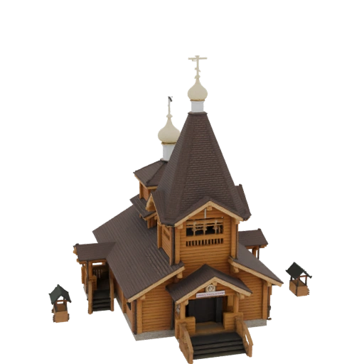 Wooden Orthodox Church Model