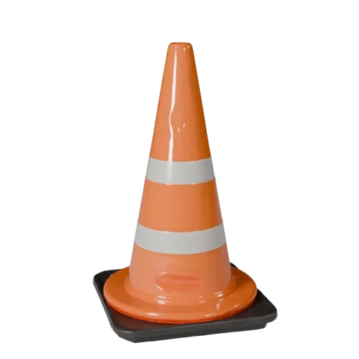 Utility Safety Cone Stylized 3D model, stylized isometric render, showing plastic shells, form detail.