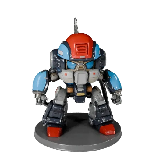 Vinyl Robot Figurine high poly 3D model preview showing pose, studio close-up view, toy proportion and material detail