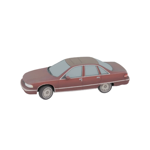 1990s Burgundy Sedan 3D Model