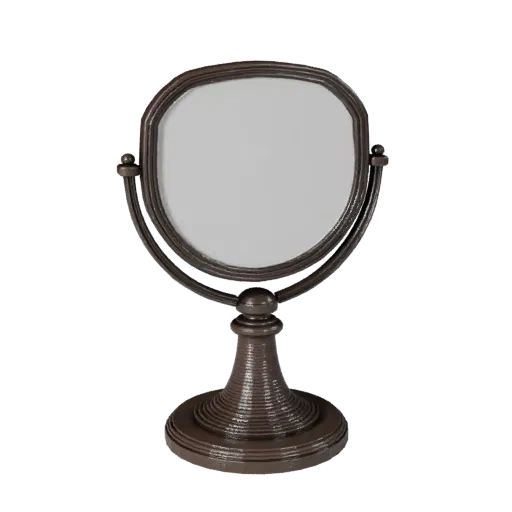 Luxury Mirror 3D model, living room, three-quarter front view, Unity viewport, ceramic detail.