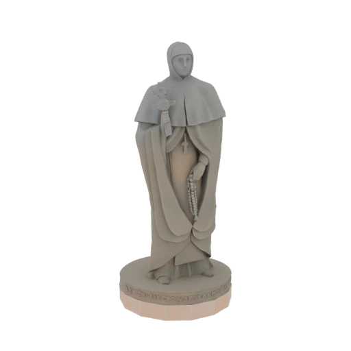 Saint Statue with Rosary and Cross