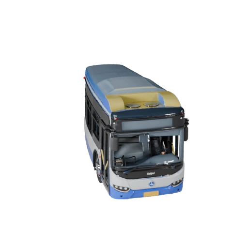 Modelo 3D de Ônibus Urbano para Blender e Jogos - Asset PBR