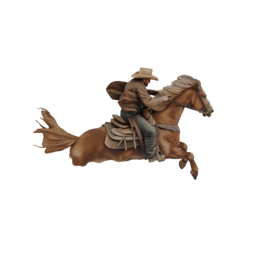Cowboy on Rearing Horse