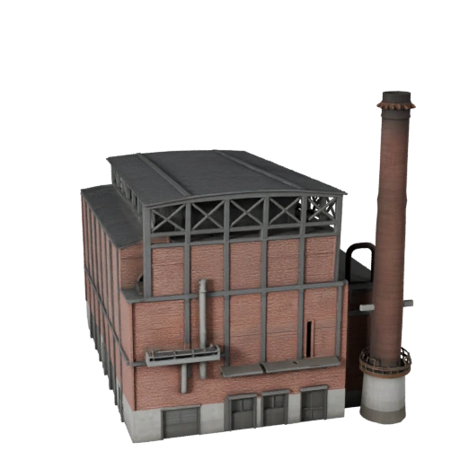 Печатная модель цементного завода STL 3D - Масштабируемый печатный актив