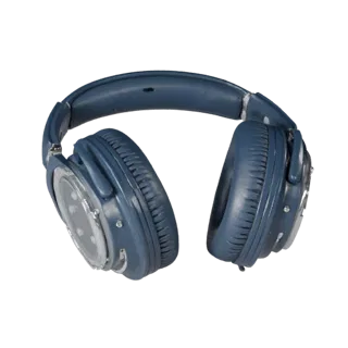 Retro Noise Canceling Headset Modular 3D model, isometric modular kit view, showing soft ear pads, wearable scale.