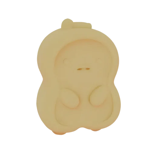3D model of a Cheburashka soap dish, rendered in light colors, with characteristic large ears and round eyes.