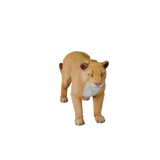 Modèle 3D de Cougar Low Poly - Asset de Jeu Unity avec FBX | Libre de Droits