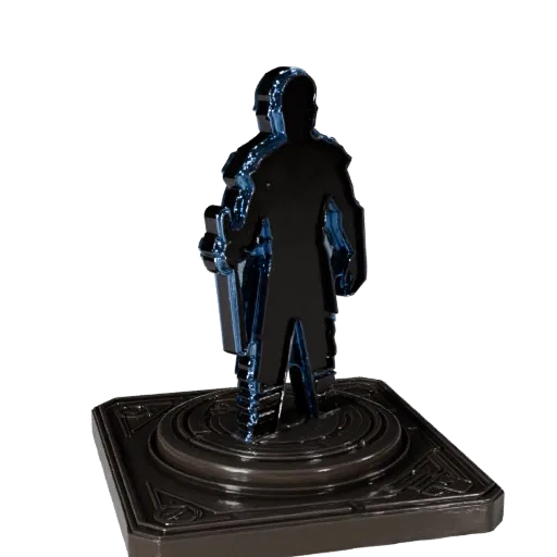 Aperçu du modèle 3D imprimable STL Marqueur d'Objectif Sci-Fi montrant l'échelle, angle d'affichage trois-quarts
