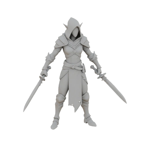 Fantasy Elfe Schurke Miniatur STL - Tarnkappe