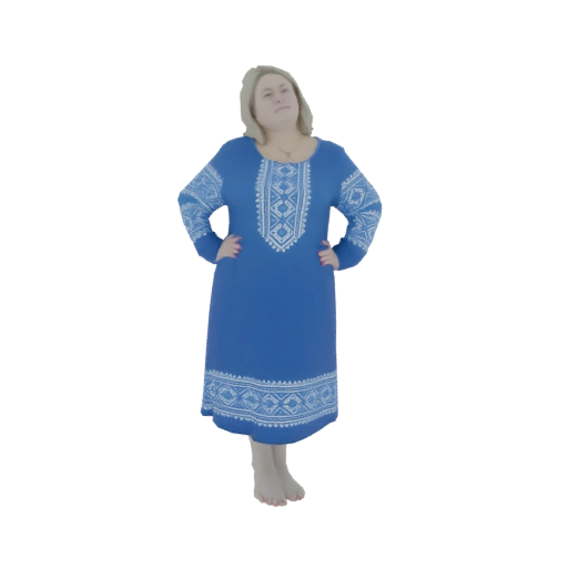 Woman in Blue Dress