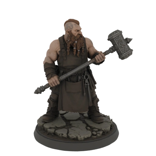 Dwarven Blacksmith with Hammer