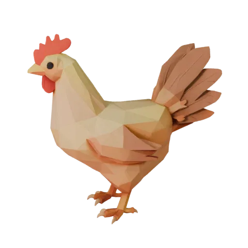 Low Poly Chicken 3D Model - Unity Game Asset with FBX | Royalty-Free