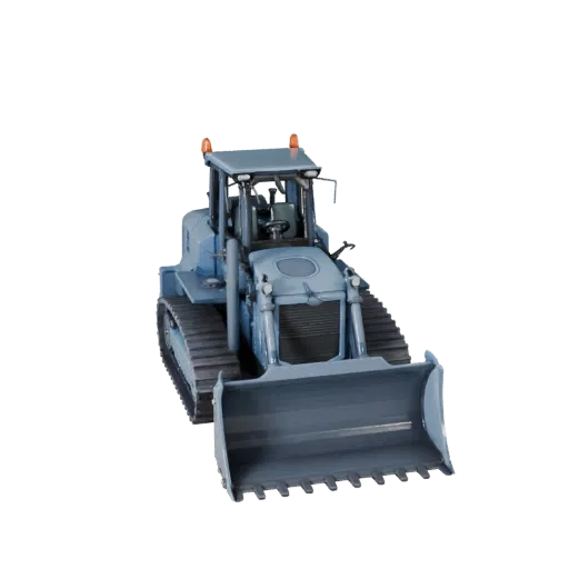 Warehouse Bulldozer Modular 3D model, isometric modular kit view, showing painted steel, large mechanical silhouettes.
