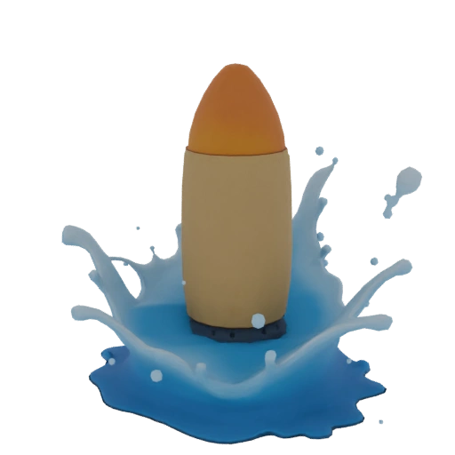 Artillery Shell Bursting Through Water