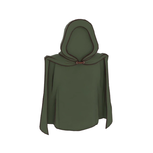 Green Hooded Cloak 3D Model