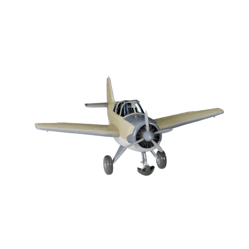 Avion à hélice 3D pour Unity - Asset de jeu low poly