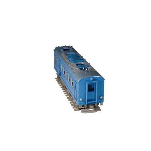 Druckbares Passagierzug-STL-Modell STL-Modell, isometrische Ansicht, druckfertiges Fahrzeug-Asset mit schienenfertigem Profil