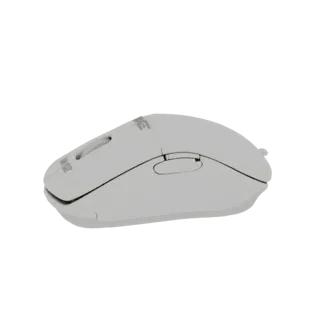 3D model of white VXE R1 SE gaming mouse shell, side view