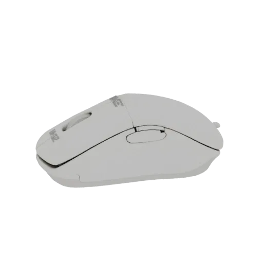 3D model of white VXE R1 SE gaming mouse shell, side view