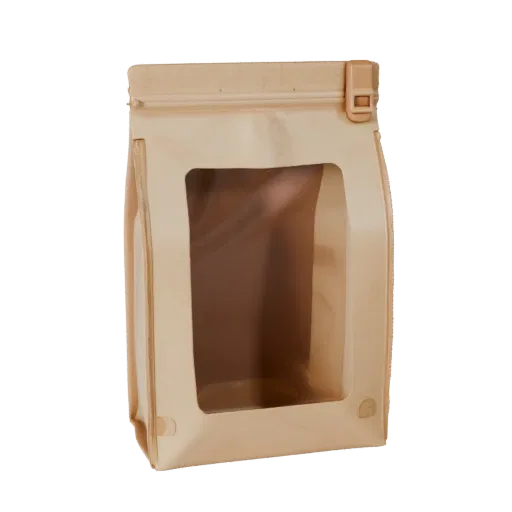 Bagged Cookie Pack 3D model, three-quarter front view, AR viewer studio render, showing cardboard, package massing.