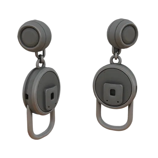 Modello 3D da collezione Orecchini a Bottone, rendering studio prospettico, che evidenzia forma e dettaglio di finitura dell'