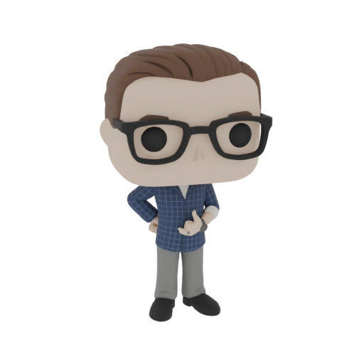 Man in Blue Plaid Shirt Funko Pop 3D Model
