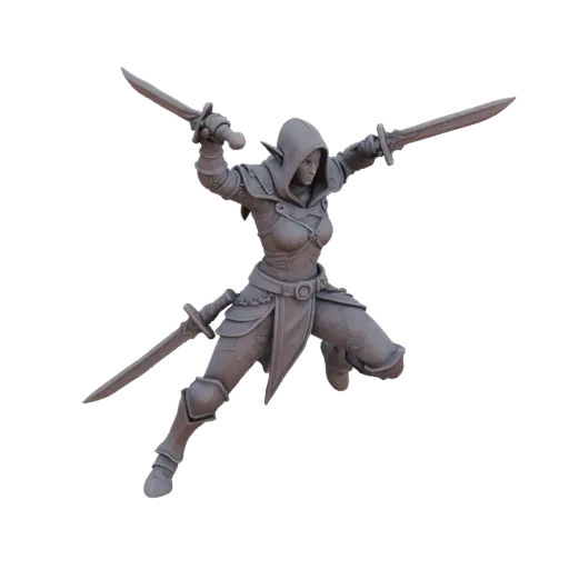 Fantasy Frost Elf Rogue Miniature STL