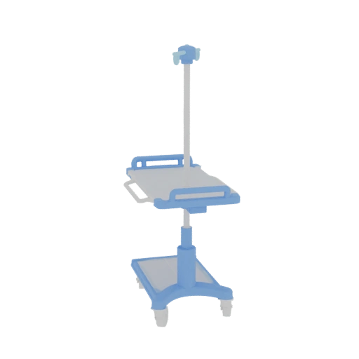 Clinic IV Stand Printable 3D model, isometric STL render, showing painted metal, clinical silhouette.