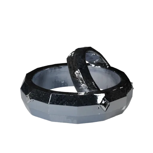 Platinum Stacking Wedding Band 3D model, game viewport three-quarter view, platinum finish.