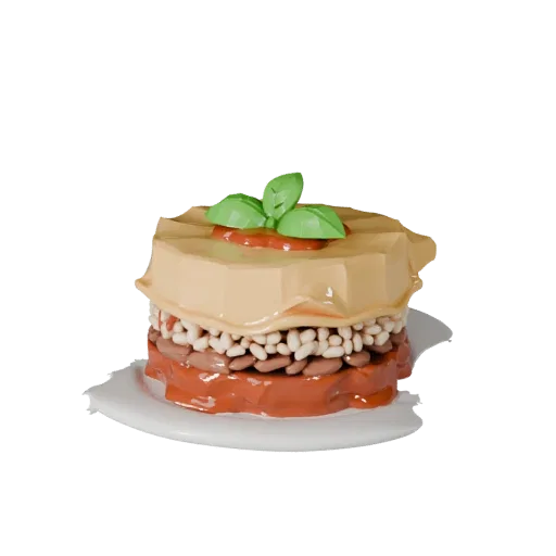 Gourmet Pasta Plate High Poly 3D model, close-up studio render, showing sauces, plated composition.