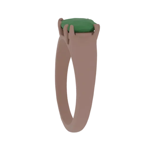 Emerald Ring render detail 3D model, front view studio render, highlighting ring form and finish detail.