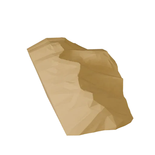 Coastal Sand Bank Low Poly 3D model, game viewport three-quarter view, showing layered soil, dune ridges.