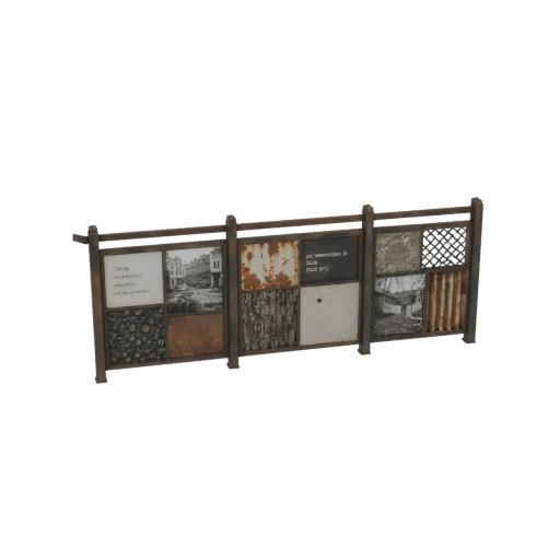 Eclectic Mixed-Media Fence Panel 3D Model